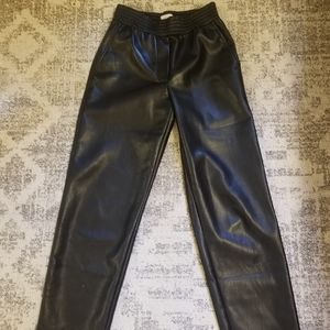 Wilfred leather straight leg pants